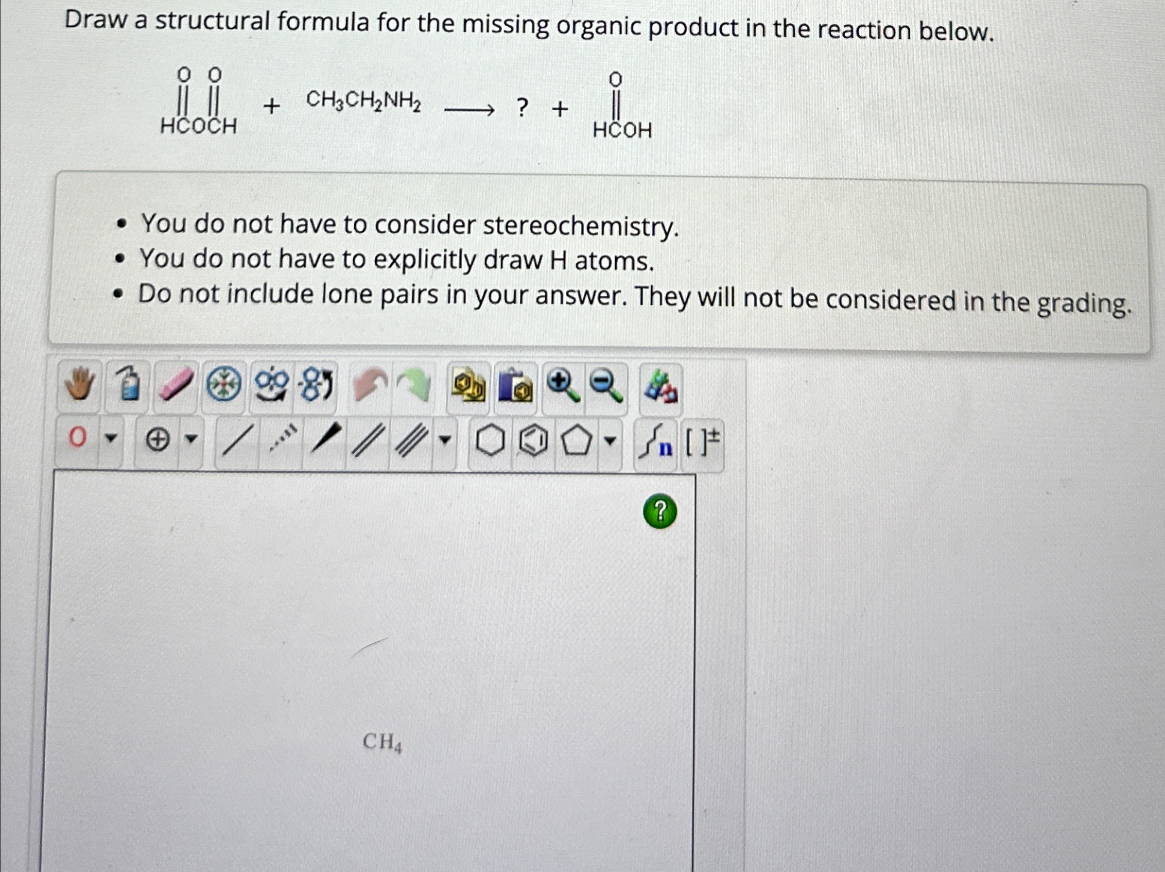 Solved Draw a structural formula for the missing organic | Chegg.com