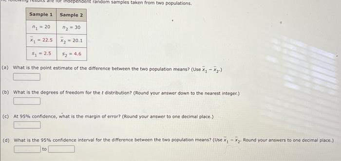 Solved (a) What is the point estimate of the difference | Chegg.com