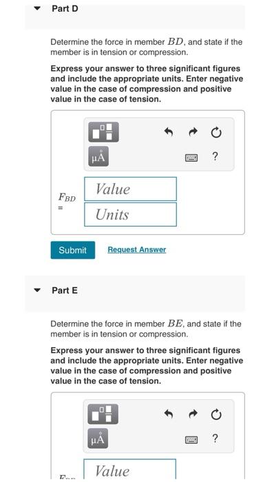 Solved Determine the force in member AE, and state if the | Chegg.com