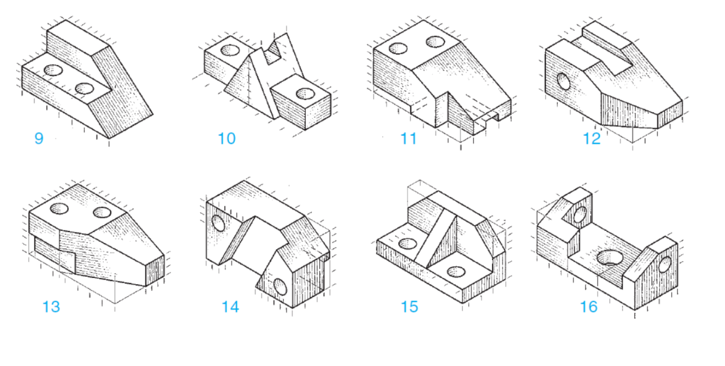 Solved Sketch necessary orthographic views on graph paper or | Chegg.com