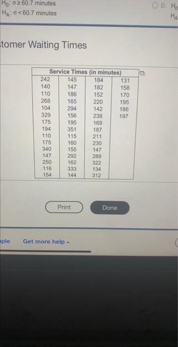 Solved The accompanying data are drive-through service times | Chegg.com