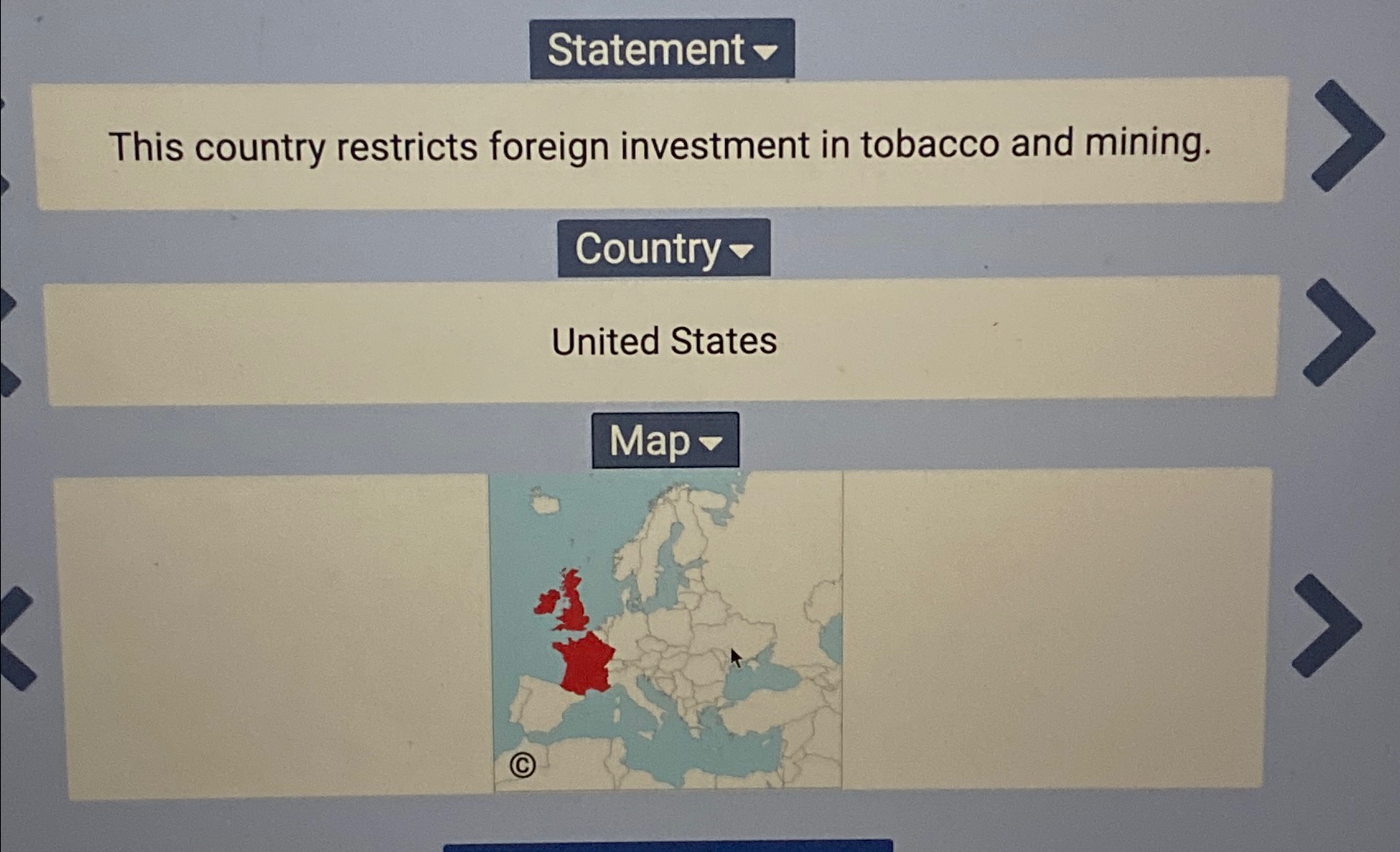 Solved This country restricts foreign investment in tobacco | Chegg.com