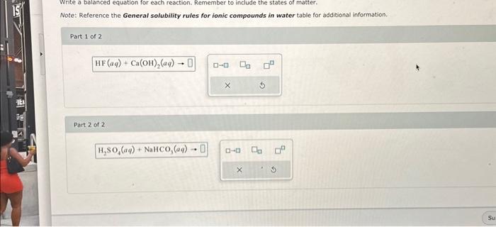 Solved Write a balanced equation for each reaction. Remember | Chegg.com