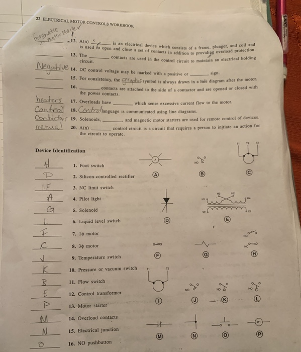 Solved 22 ELECTRICAL MOTOR CONTROLS WORKBOOK netic