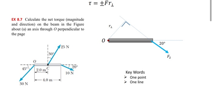 Solved Ex 8.7 Calculate The Net Torque (magnitude And 