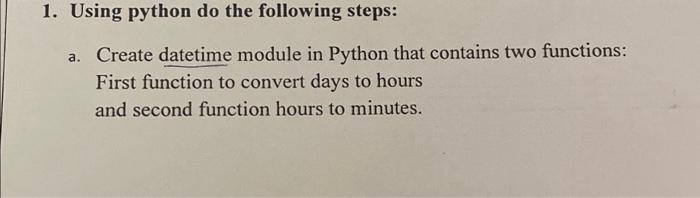 Solved 1. Using python do the following steps: a. Create | Chegg.com
