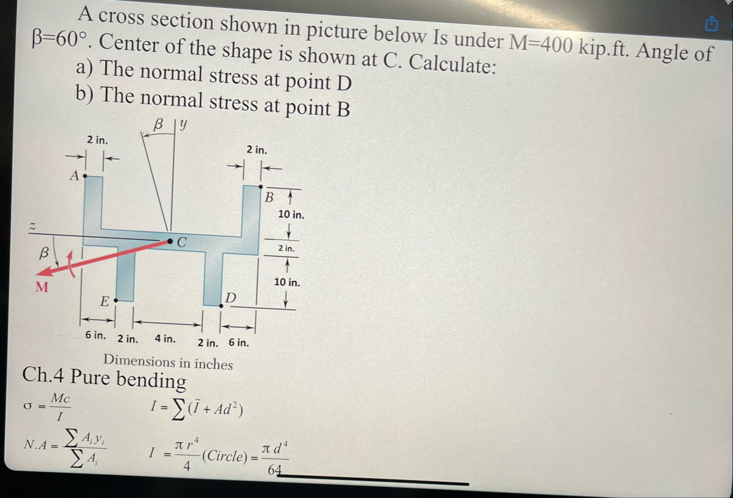 A cross section shown in picture below Is under | Chegg.com