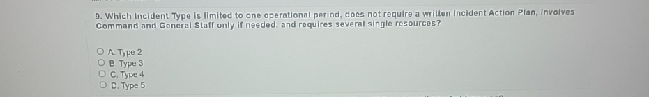 Which Incident Type Is Limited To One Operational