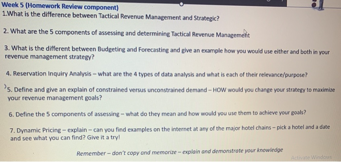 Solved Week 5 (Homework Review component) 1. What is the | Chegg.com