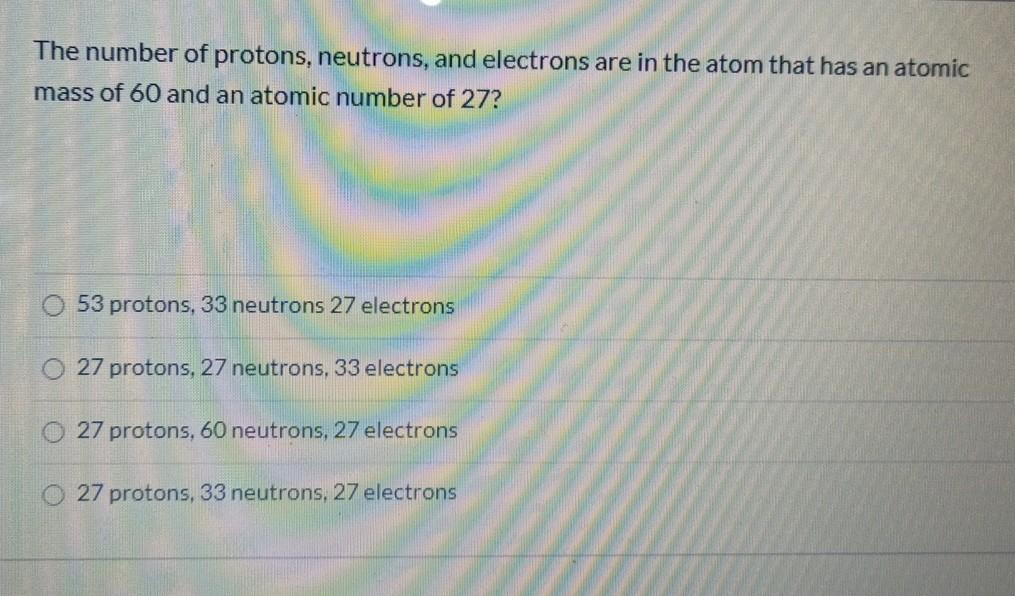 Solved The number of protons, neutrons, and electrons are in | Chegg.com