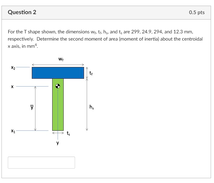 Solved Question 2For the T ﻿shape shown, the dimensions | Chegg.com