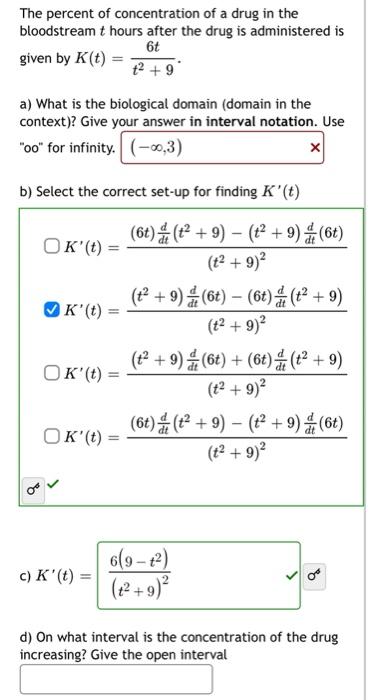 Solved The percent of concentration of a drug in the | Chegg.com