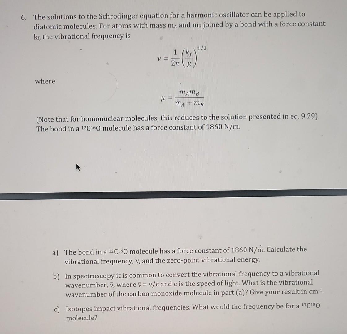The solutions to the Schrodinger equation for a | Chegg.com