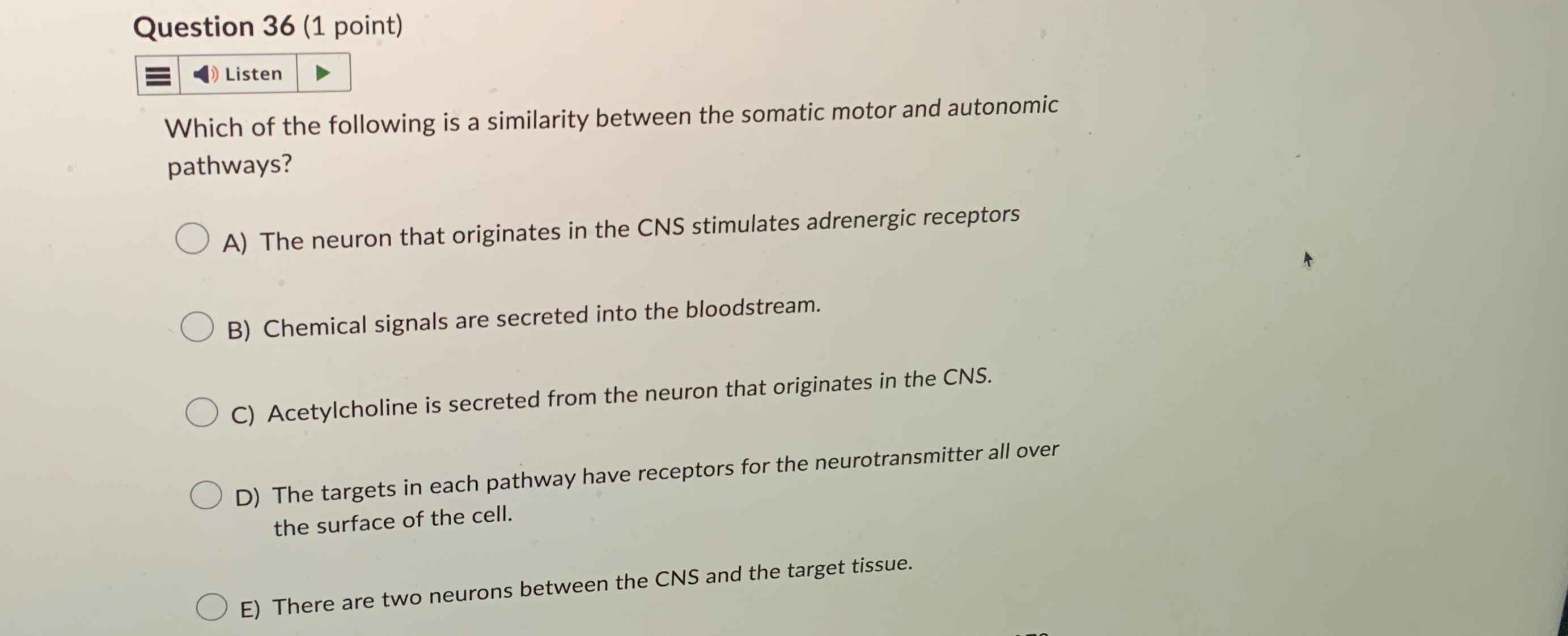 Solved Question 36 (1 ﻿point)Which of the following is a | Chegg.com