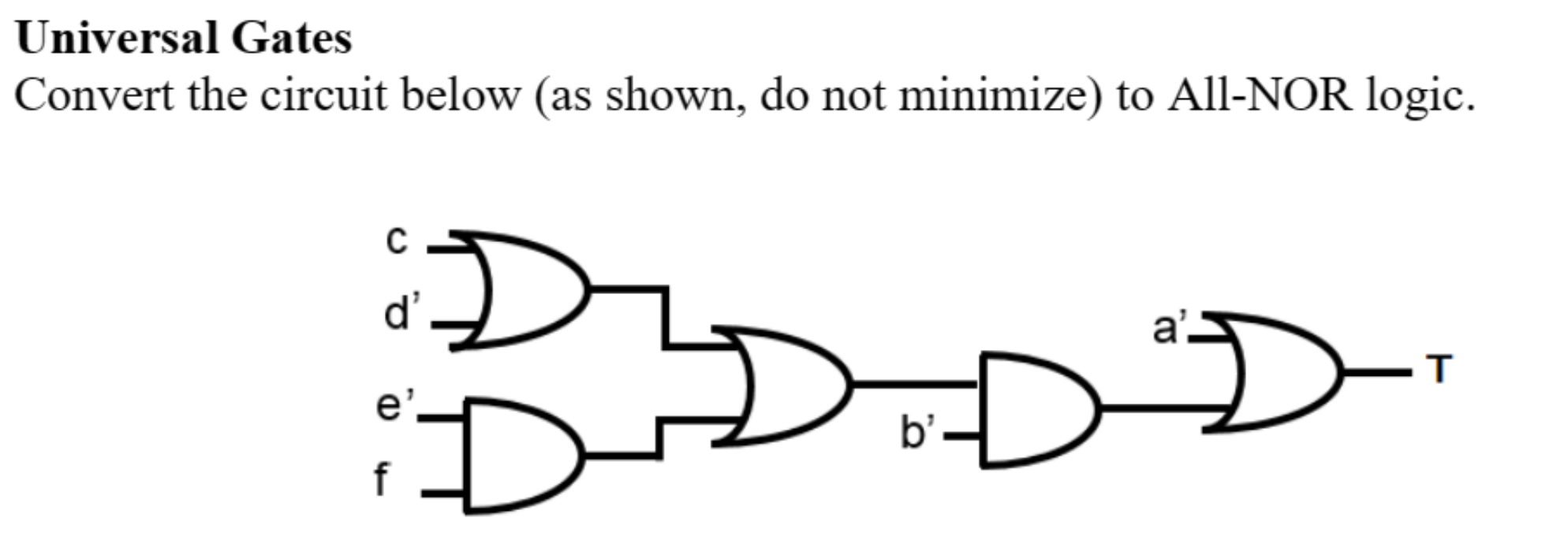 Solved Universal GatesConvert the circuit below (as shown, | Chegg.com