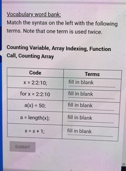 solved-vocabulary-word-bank-match-the-syntax-on-the-left-chegg