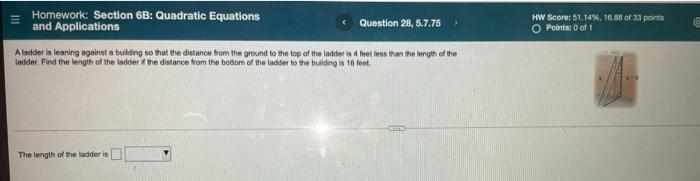 Solved III Homework: Section 6B: Quadratic Equations And | Chegg.com