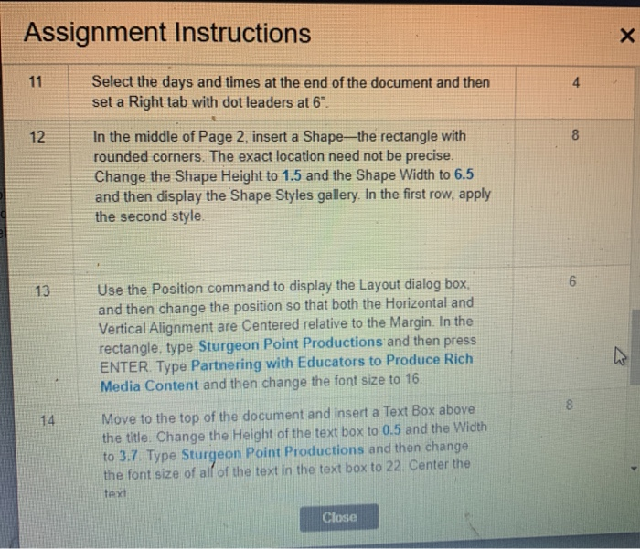 set horizontal and vertical alignment in word