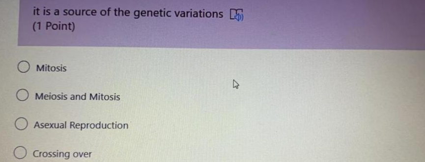 Solved it is a source of the genetic variations 15 (1 Point) | Chegg.com