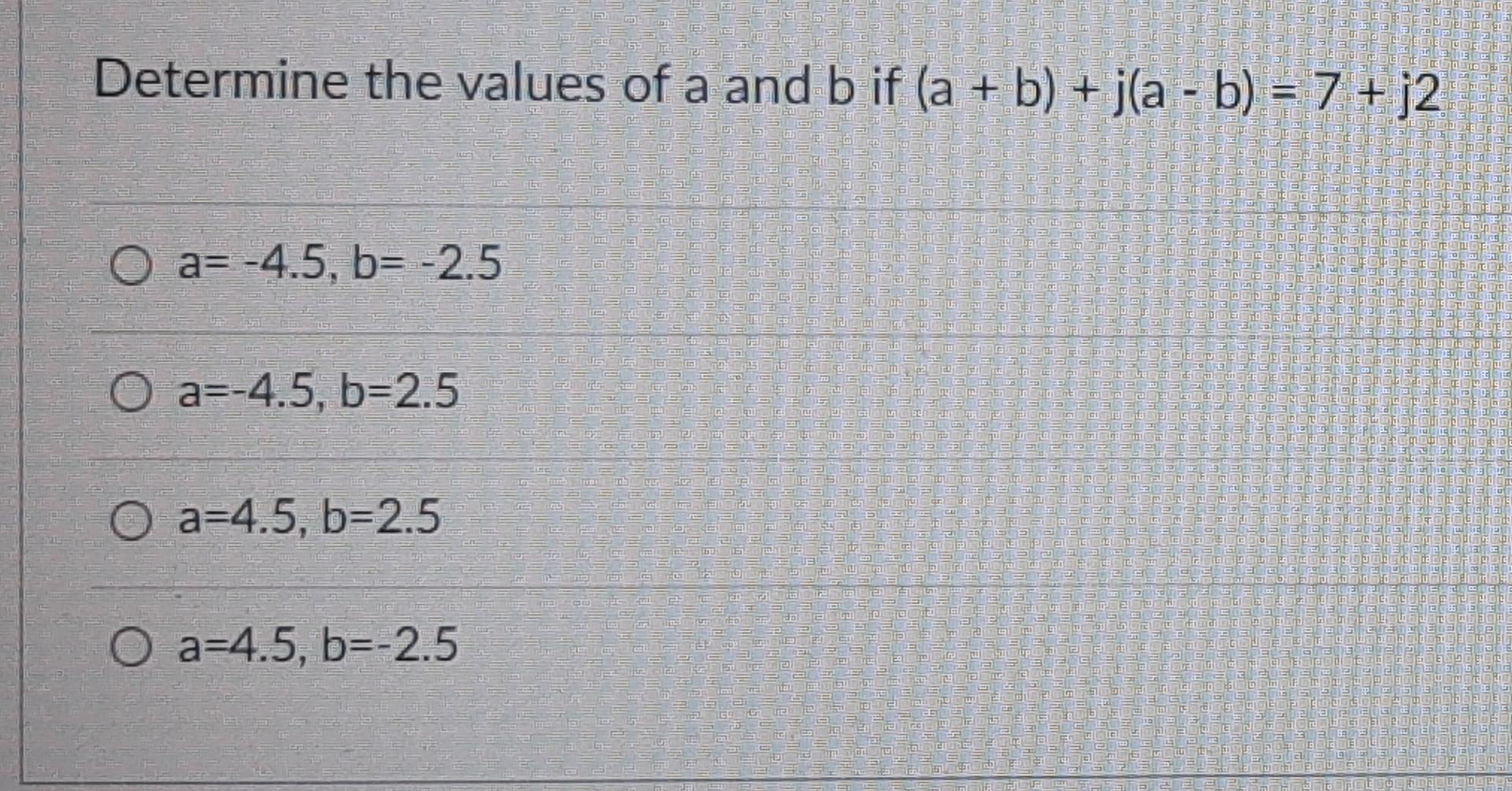 Solved Determine The Values Of A And B If (a + B) + J(a - B) | Chegg.com