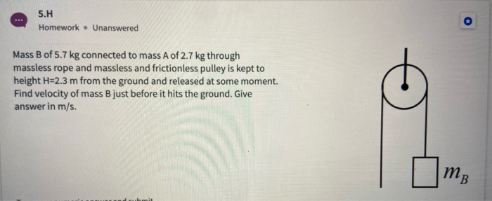 Solved 5. F Homework - Answered An object of mass m=1.3 kg | Chegg.com
