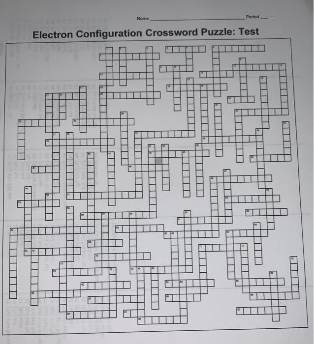 Solved Name Period Electron Configuration Crossword Puzzle: Chegg com