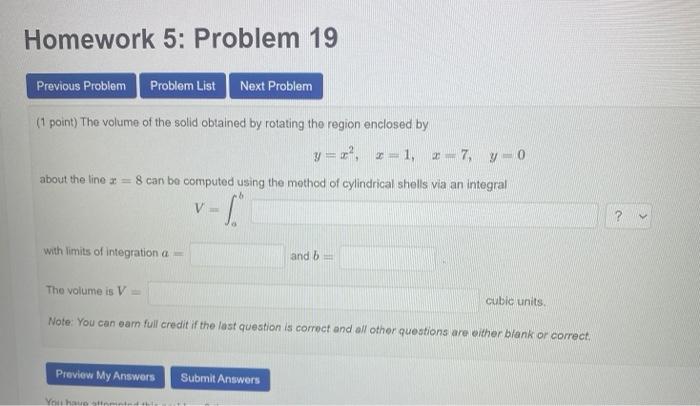 Solved Homework 5: Problem 19 Previous Problem Problem List | Chegg.com