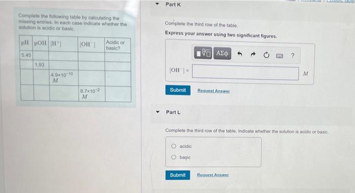 Solved Part 1 Complete the following table by calculating | Chegg.com
