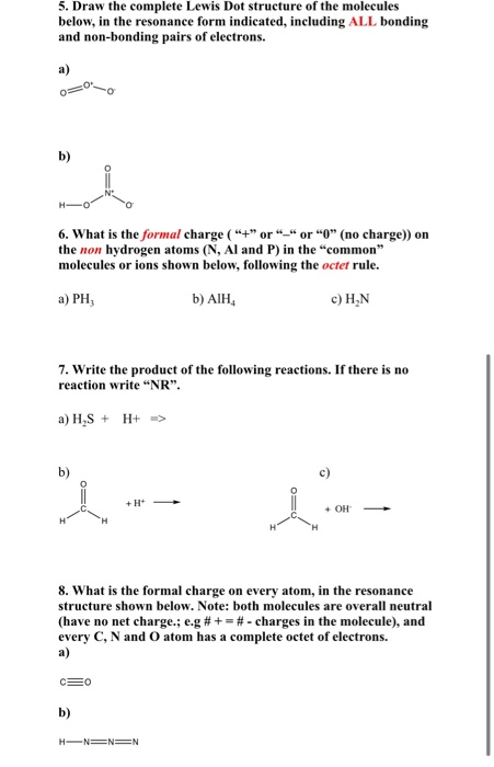 Solved 5. Draw the complete Lewis Dot structure of the | Chegg.com