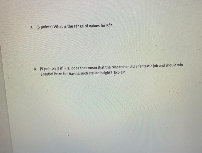 Solved 7. (5 points) What is the range of values for R?? 8. | Chegg.com