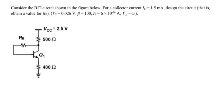 Solved Consider the BJT circuit shown in the figure below. | Chegg.com