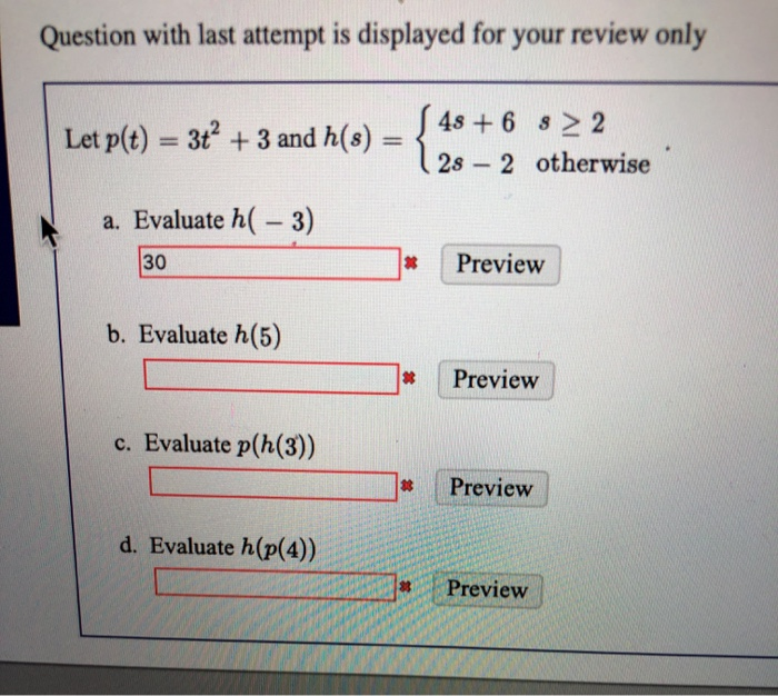 Solved Question with last attempt is displayed for your | Chegg.com