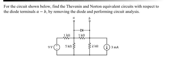 Solved For the circuit shown below, find the Thevenin and | Chegg.com