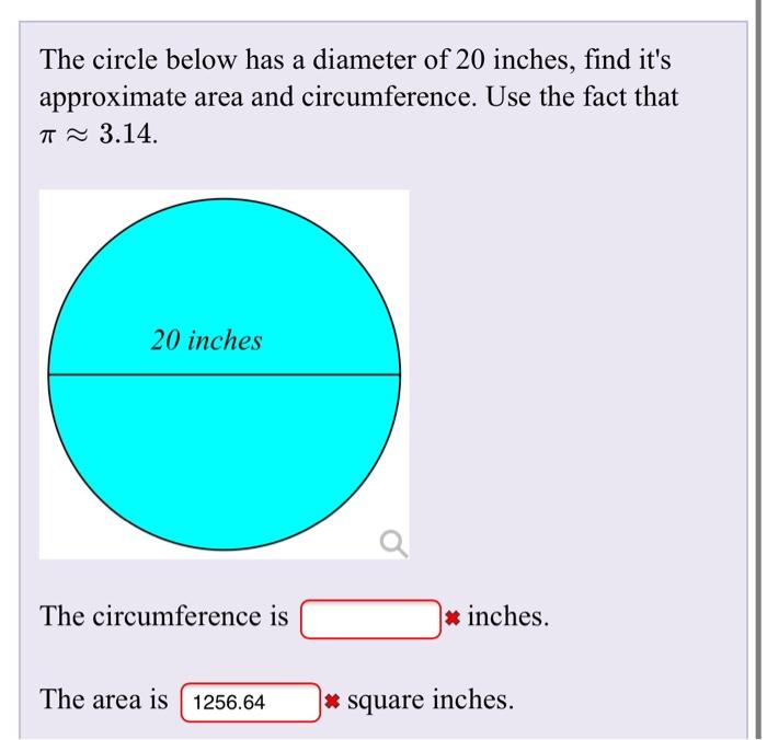 Solved 6 Find The Area Of The Circle Pictured Above. Round | Chegg.com