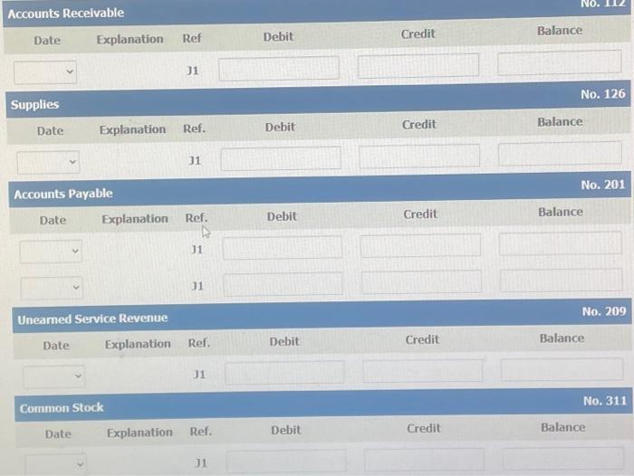Solved Post to the ledger accounts. (Post entries in the