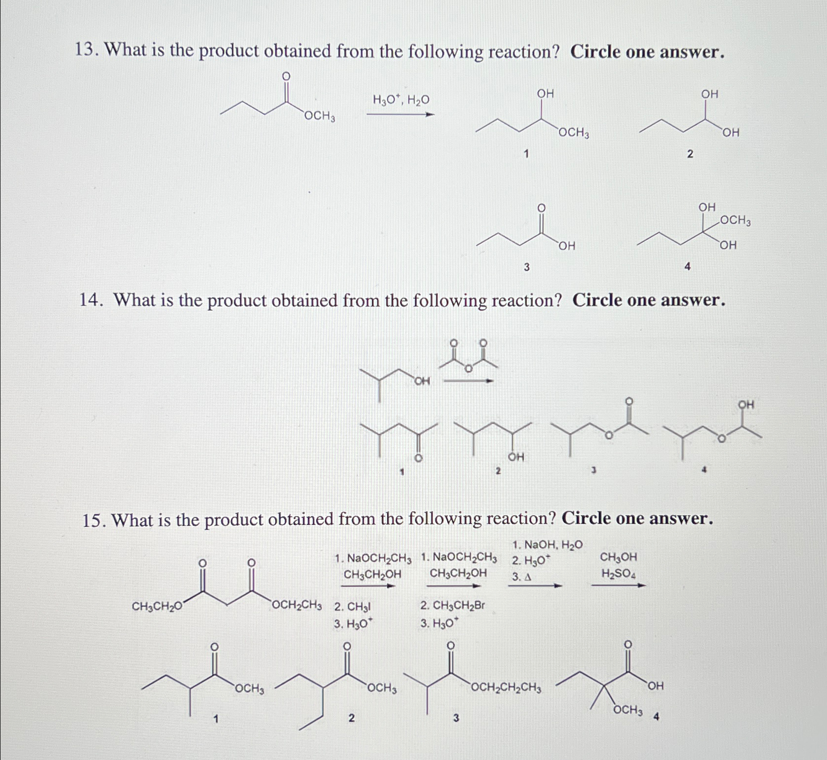 Solved What is the product obtained from the following | Chegg.com