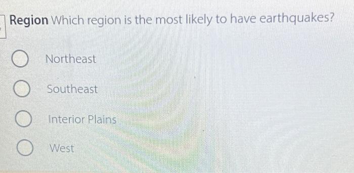 Region Which region is the most likely to have | Chegg.com