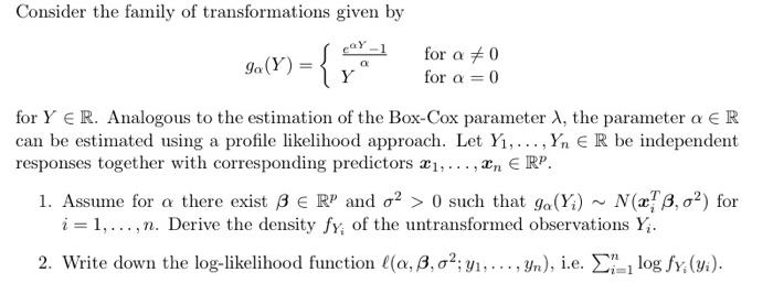 Solved Consider the family of transformations given by | Chegg.com