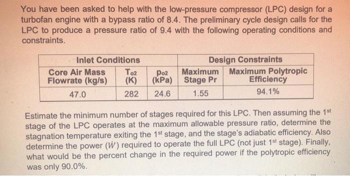 Solved You have been asked to help with the low-pressure | Chegg.com