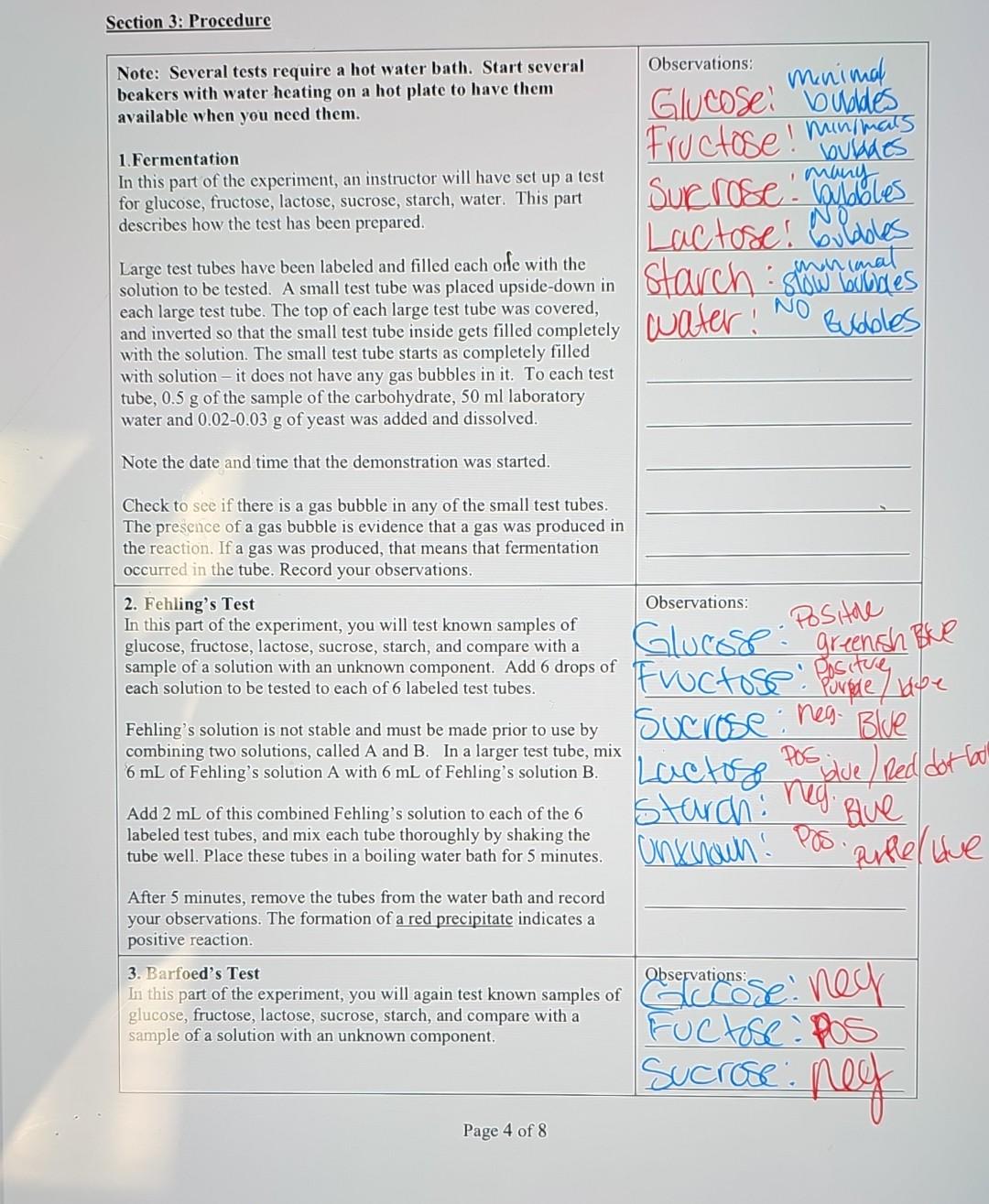 Sucker Testing Note Solved Section 3: Procedure Note: Several tests require a | Chegg.com