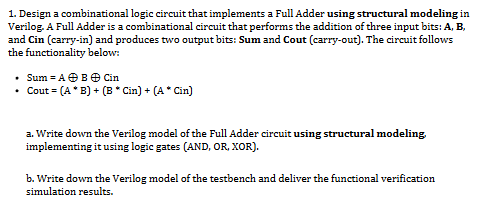 Solved Design a combinational logic circuit that implements | Chegg.com