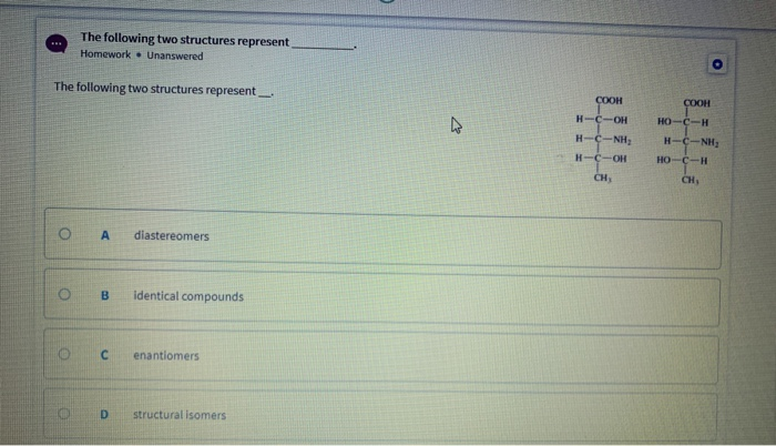 Solved The following two structures represent Homework • | Chegg.com