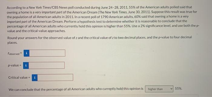 Solved According To A New York Times CBS News Poll Conducted Chegg Com