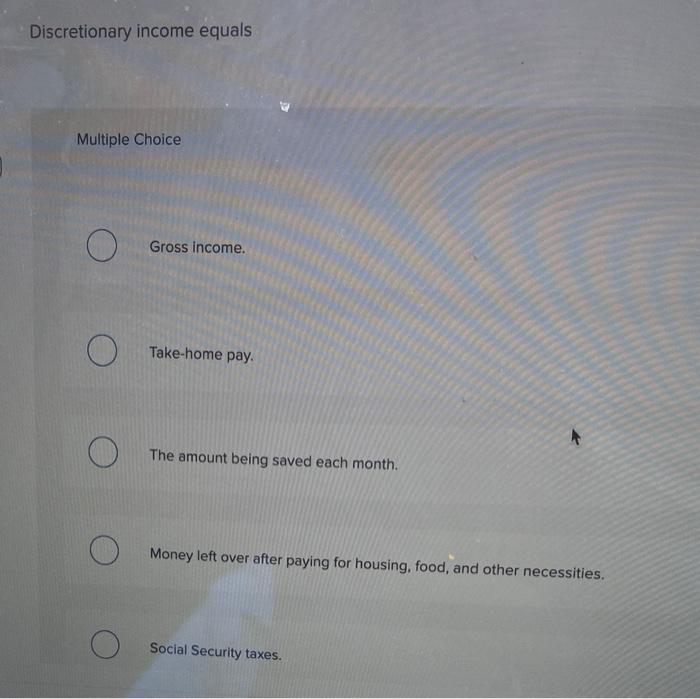 Solved Discretionary equals Multiple Choice Gross
