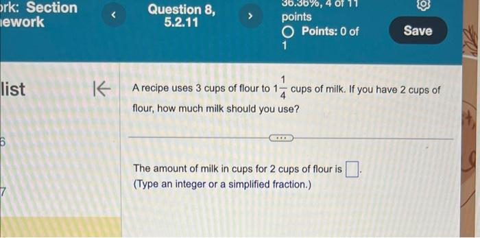 1 3 4 cups flour divided by 2