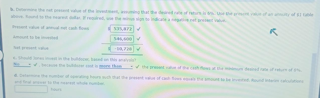 Solved b. Determine the net present value of the investment, | Chegg.com