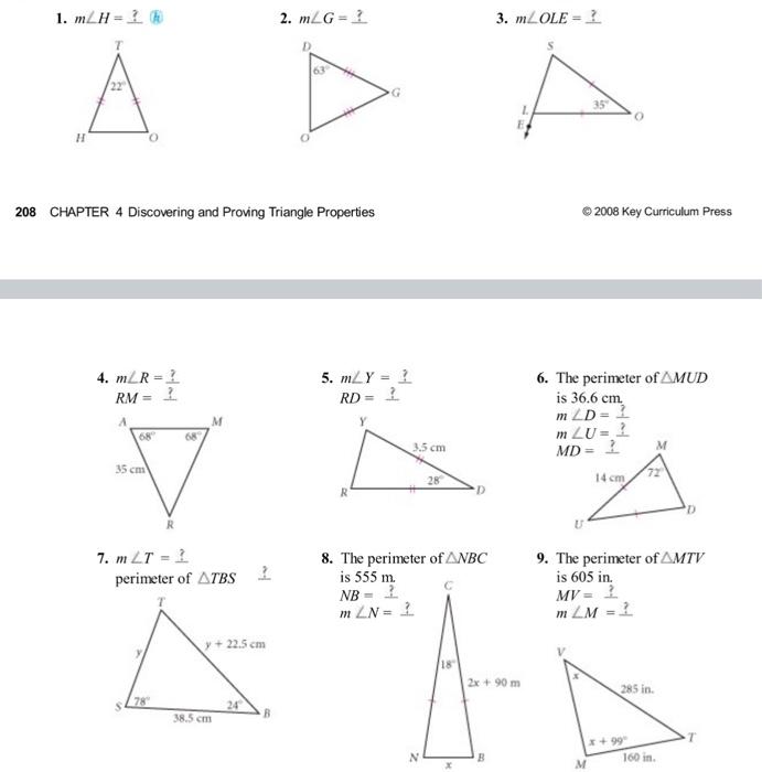 Solved 1. m∠H= ? B 2. m∠G= ? 3. m∠OLE= ? 208 CHAPTER 4 | Chegg.com