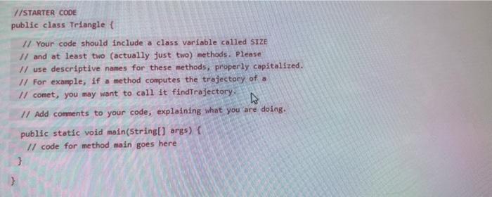 Solved write a complete Java program to print out a triangle | Chegg.com
