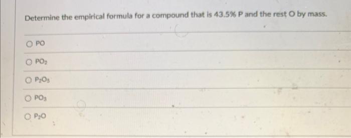 Solved Determine The Empirical Formula For A Compound That | Chegg.com