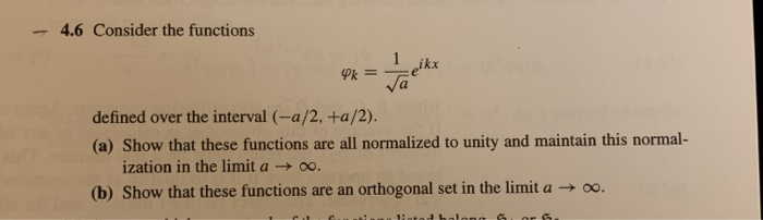 Solved - 4.6 Consider the functions defined over the | Chegg.com